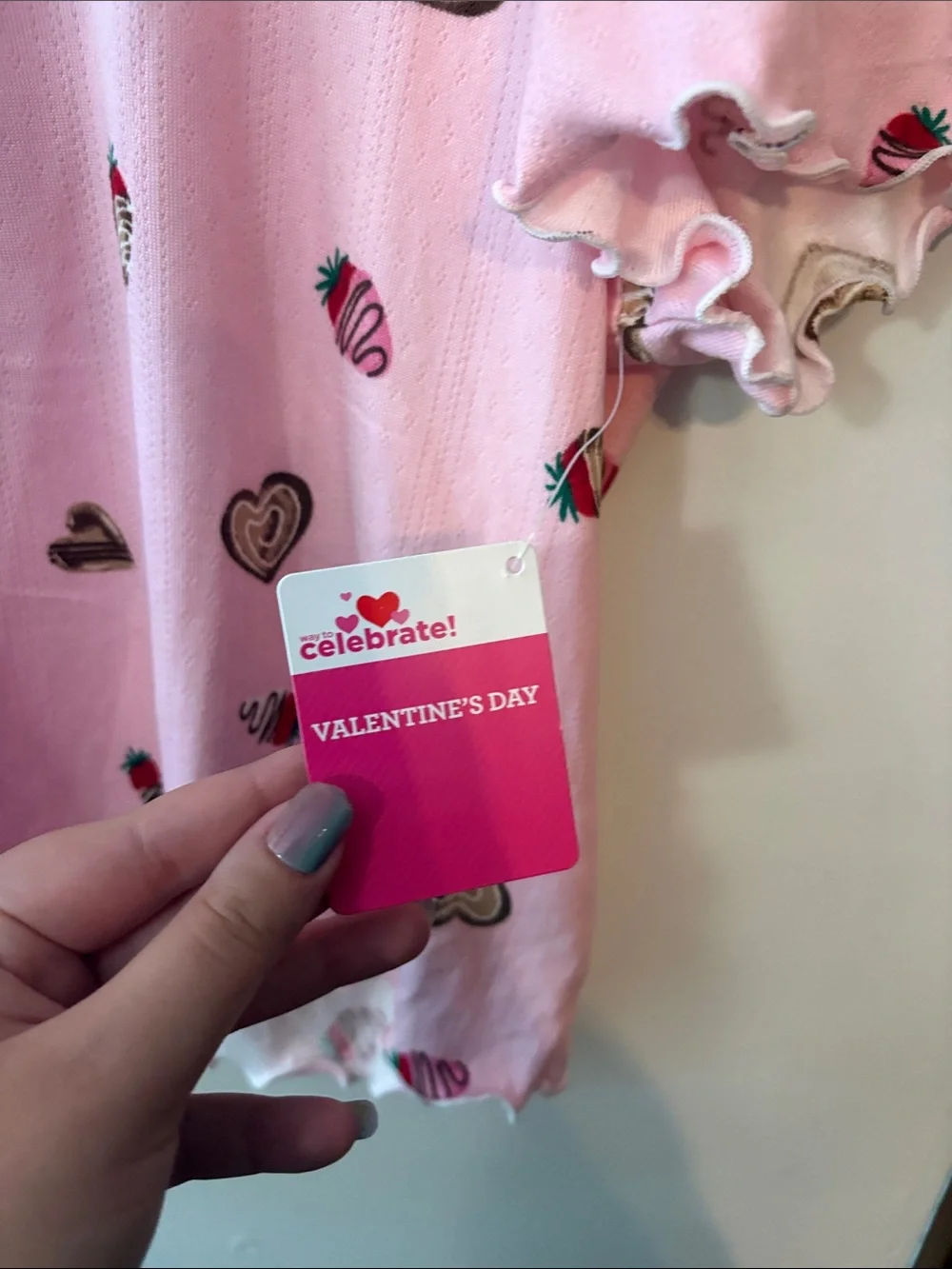 NWT:  Pink Heart & Strawberry Short Pajama Set